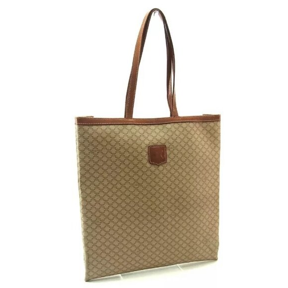 Celine Tote bag Macadam Beige Brown Woman Authentic Used